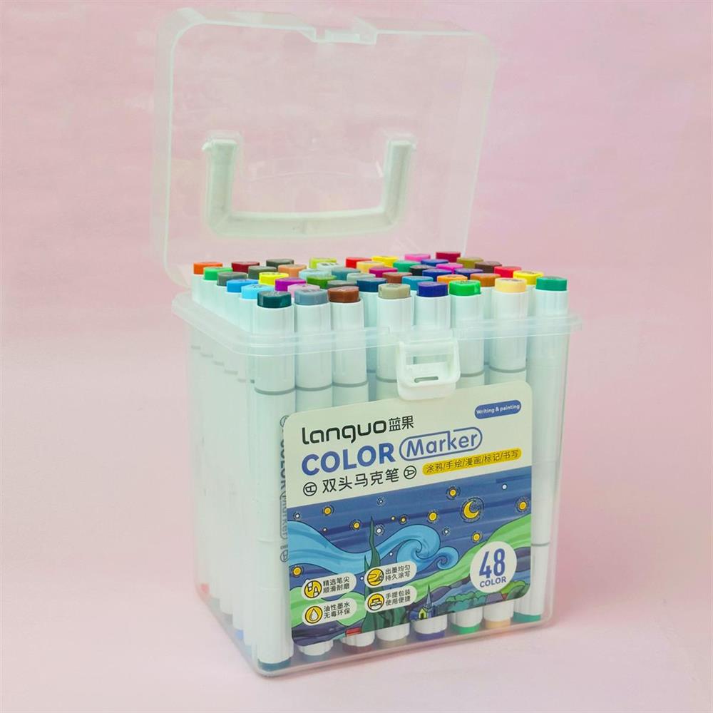  Languo Çift Taraflı 48lı Marker Kalem Set