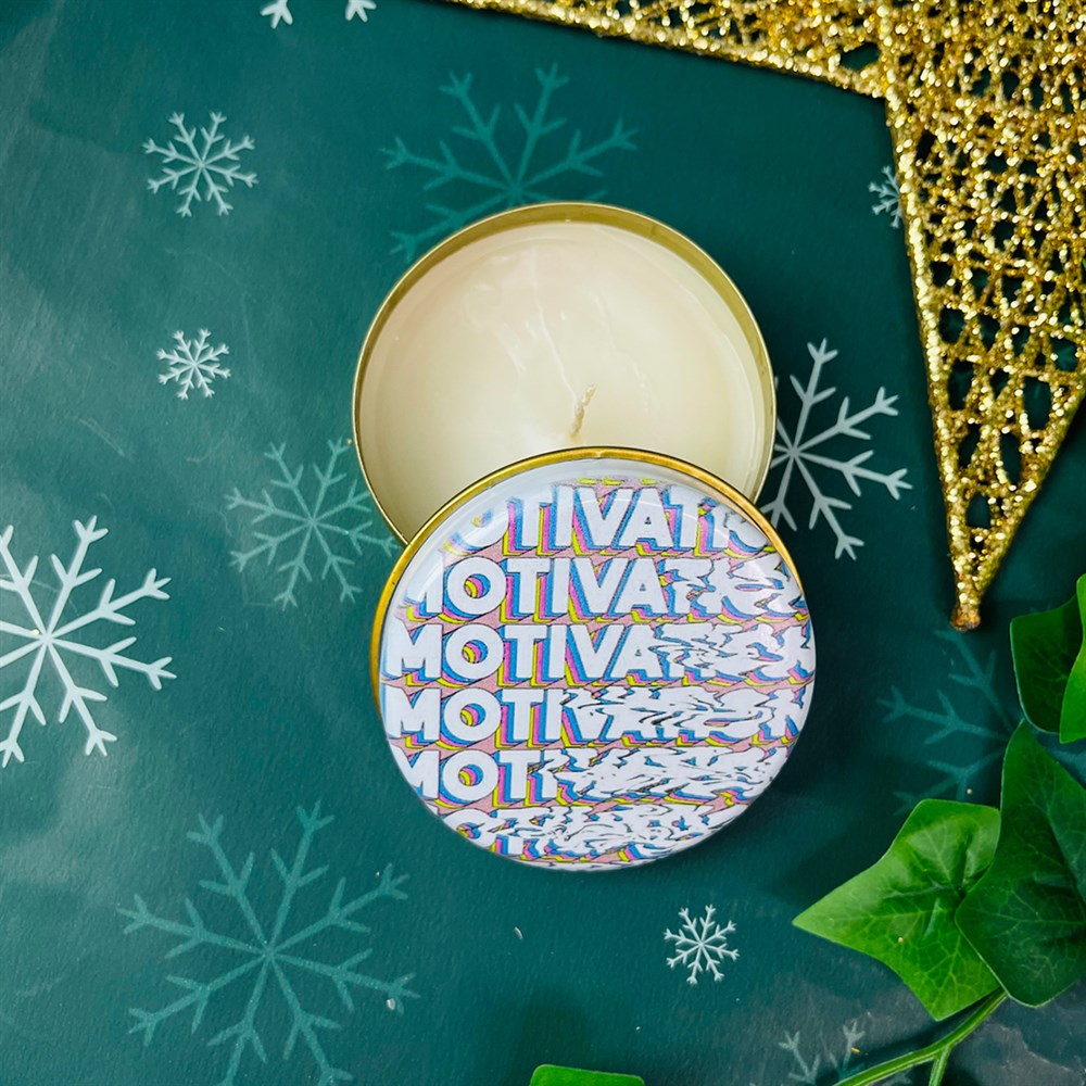 Motivation Tin Box Candle Customizable