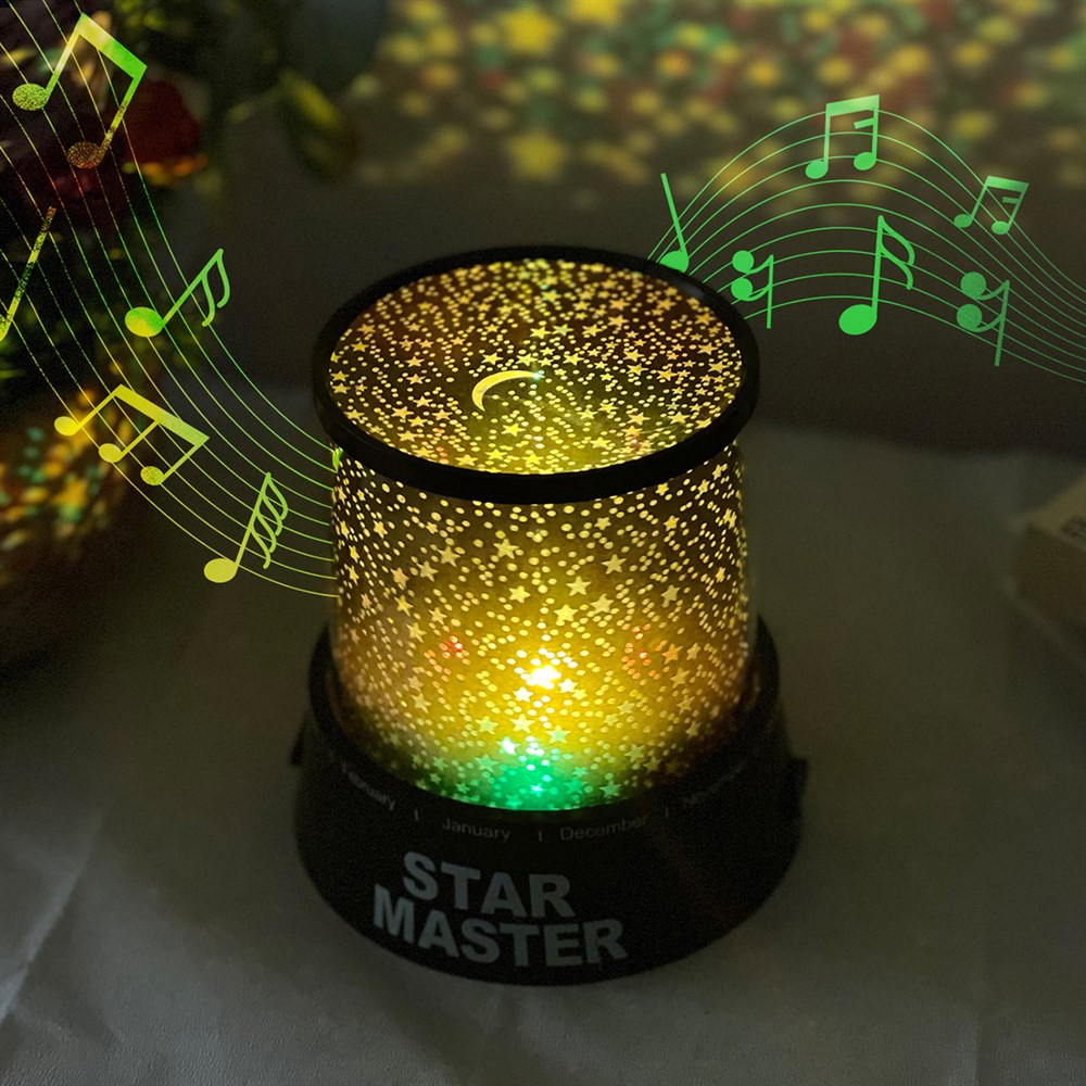  Müzikli Dönen StarMaster Gece Lambası 