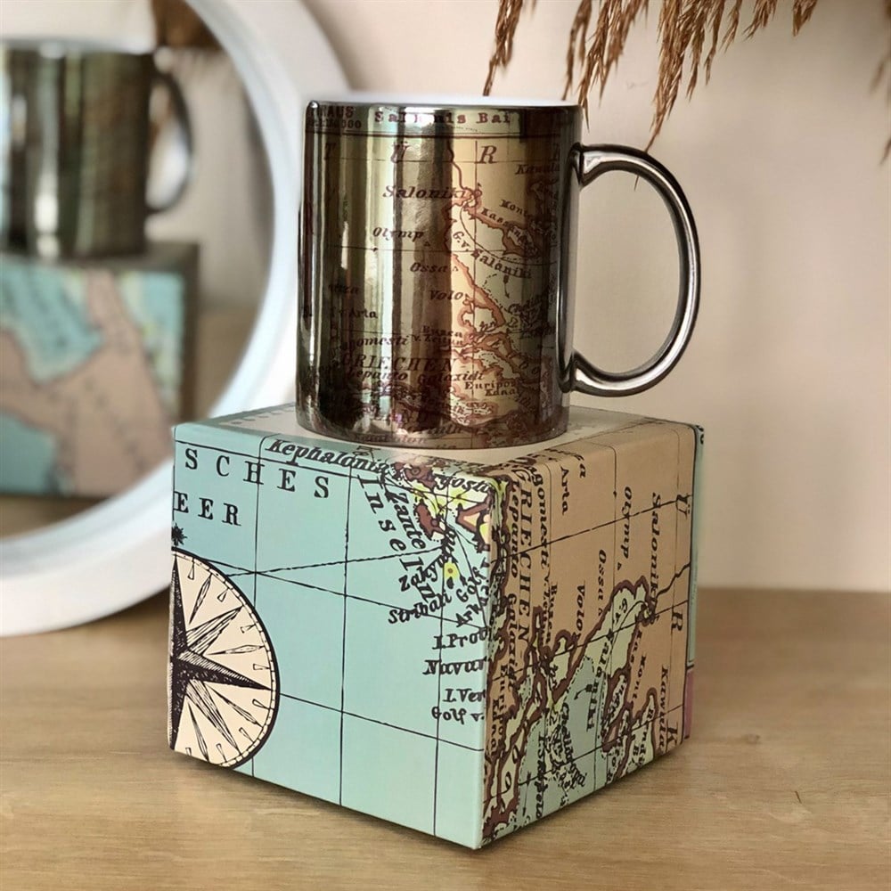  Özel Kutulu Our Adventure Mug Tasarımlı Gümüş Kupa