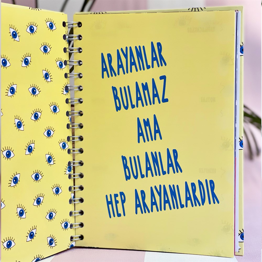  Sarı Nazar Göz Tasarımlı Konuşan Ajanda 