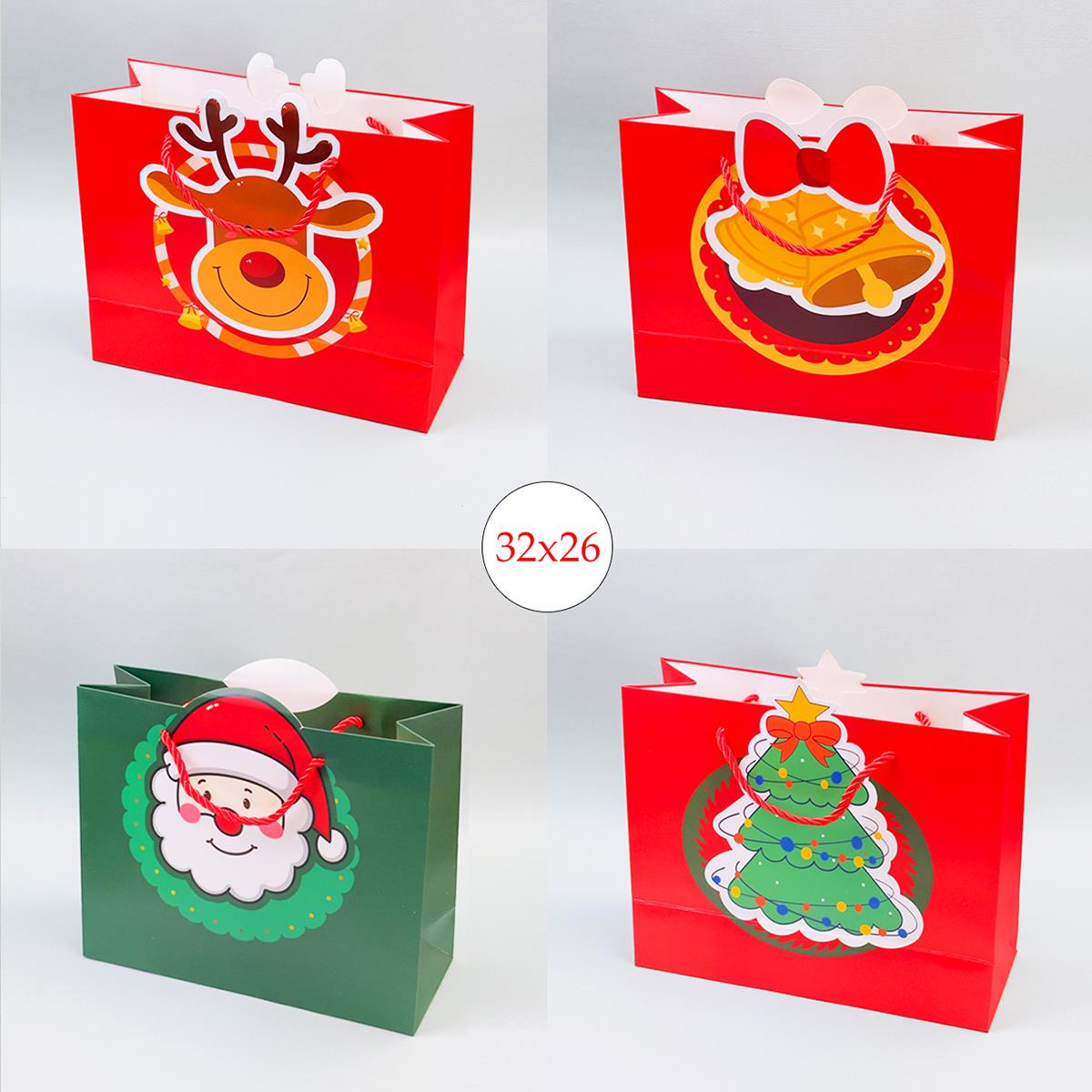 32x26 Yılbaşı Desenli Hediye Çantası X12