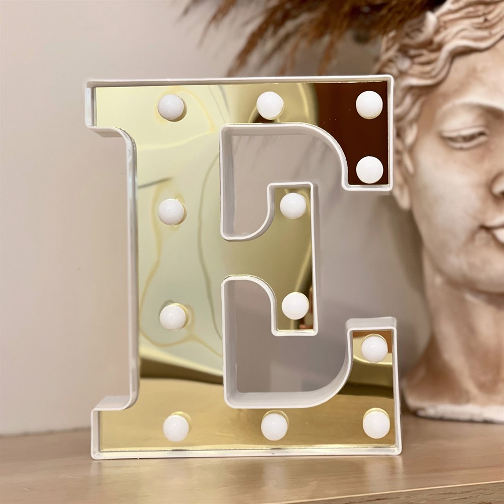 3D Işıklı Led Harf Dekoratif Aydınlatma Büyük Boy E