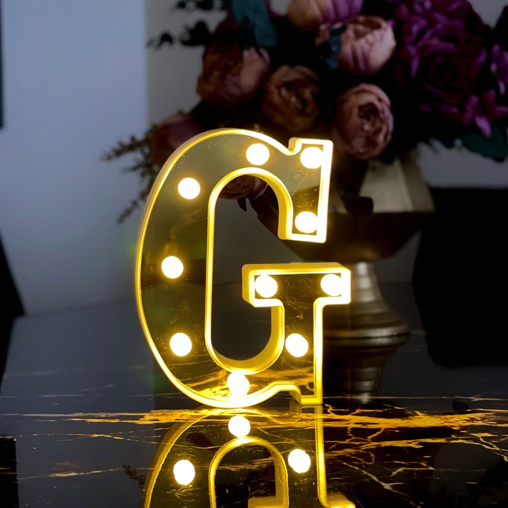 3D Işıklı Led Harf Dekoratif Aydınlatma Büyük Boy G