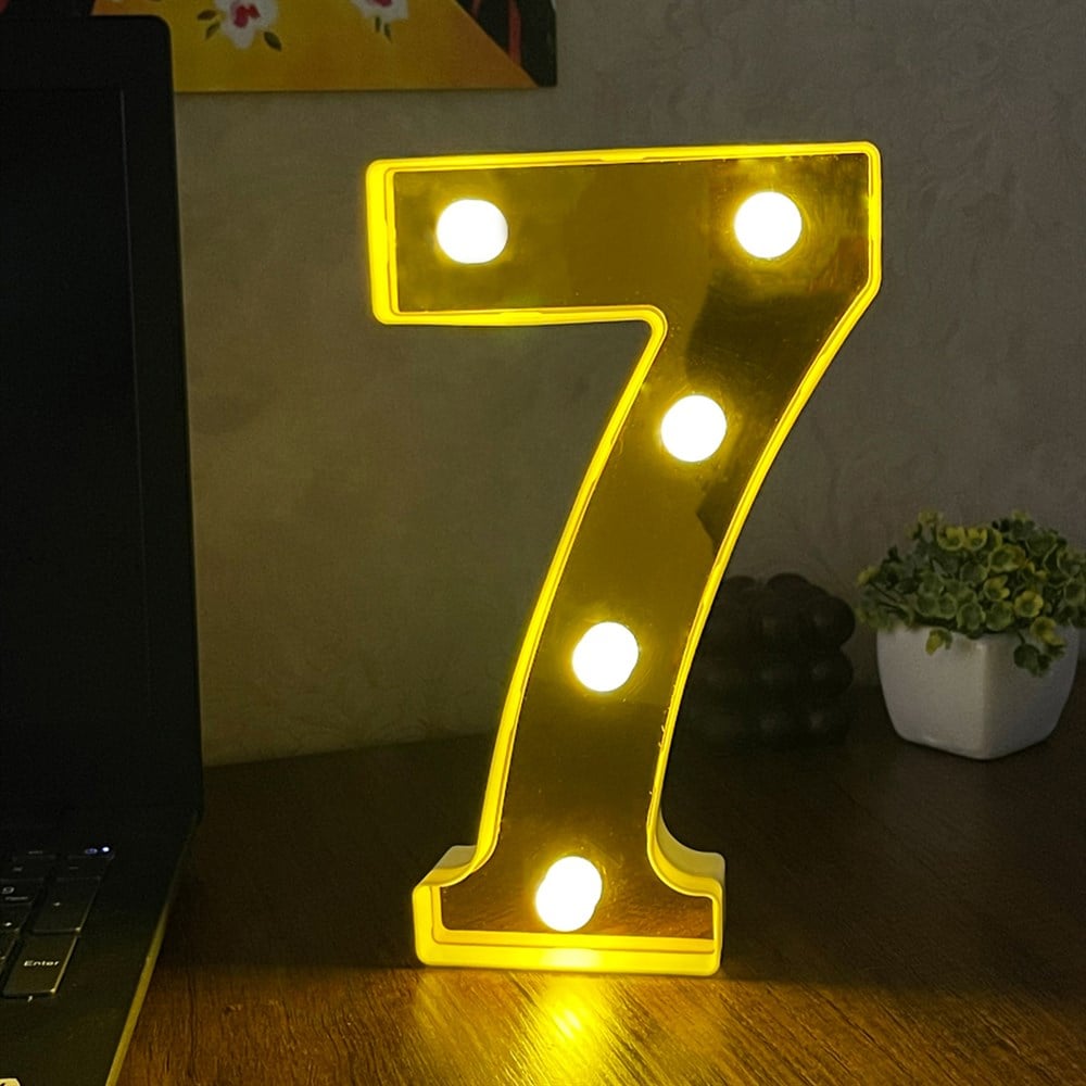 3D Işıklı Led Sayı Dekoratif Aydınlatma Büyük Boy 7