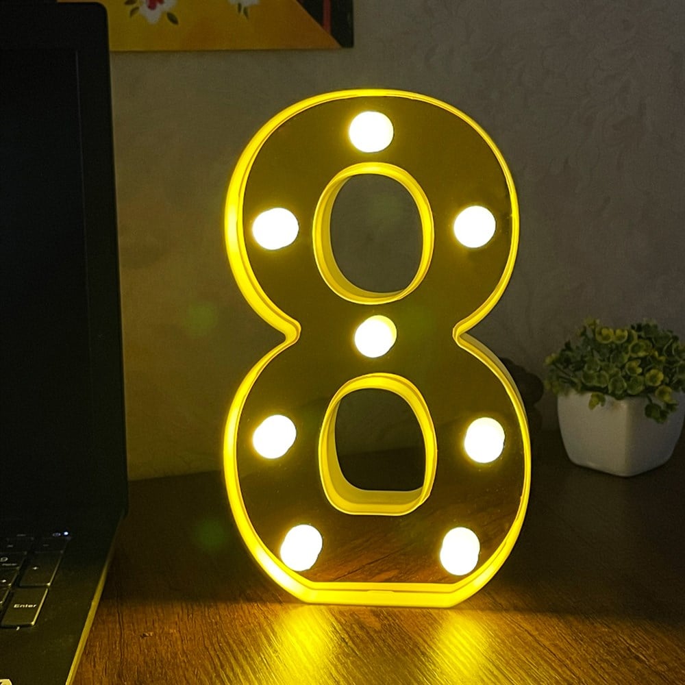 3D Işıklı Led Sayı Dekoratif Aydınlatma Büyük Boy 8