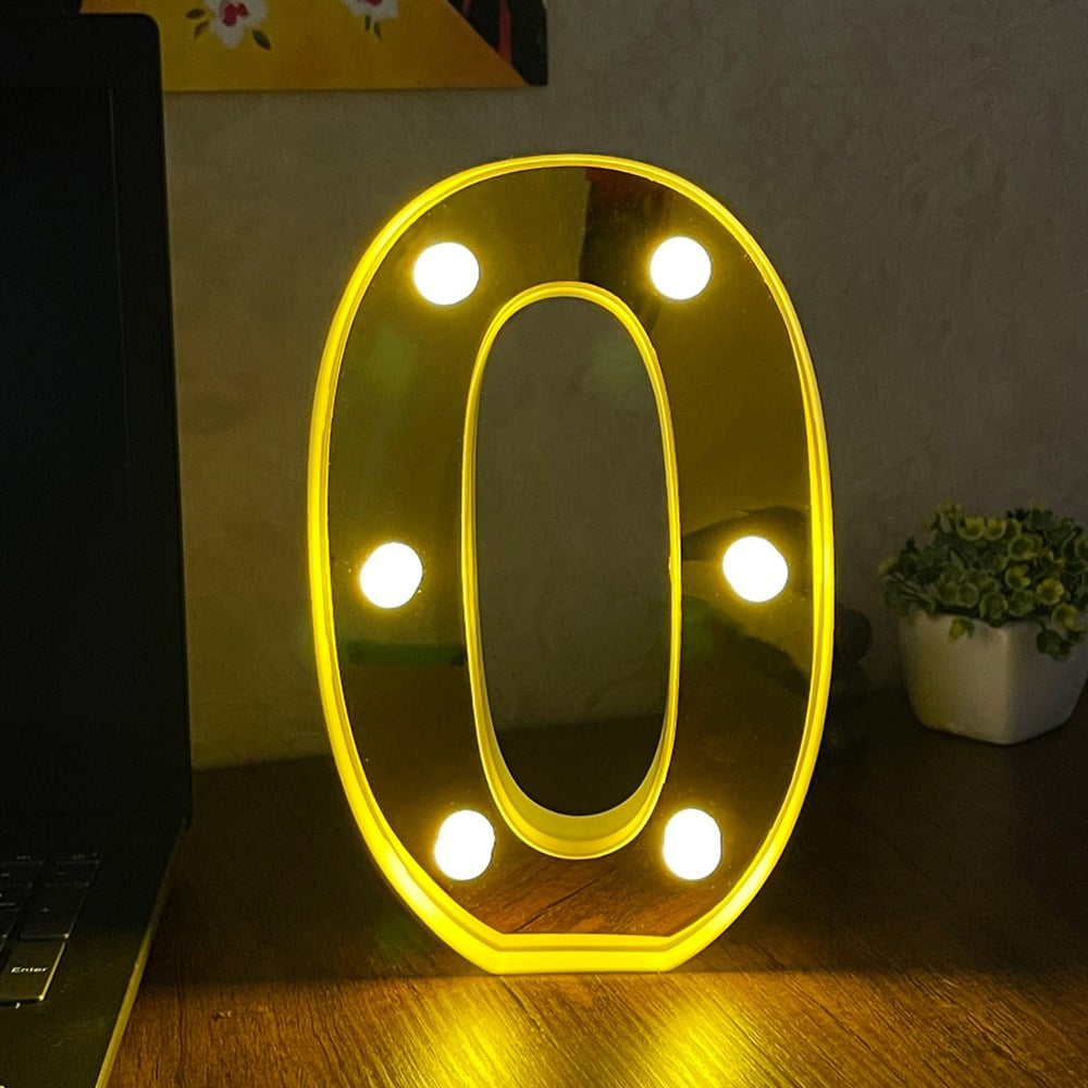 3D Işıklı Led Sayı Dekoratif Aydınlatma Büyük Boy 0
