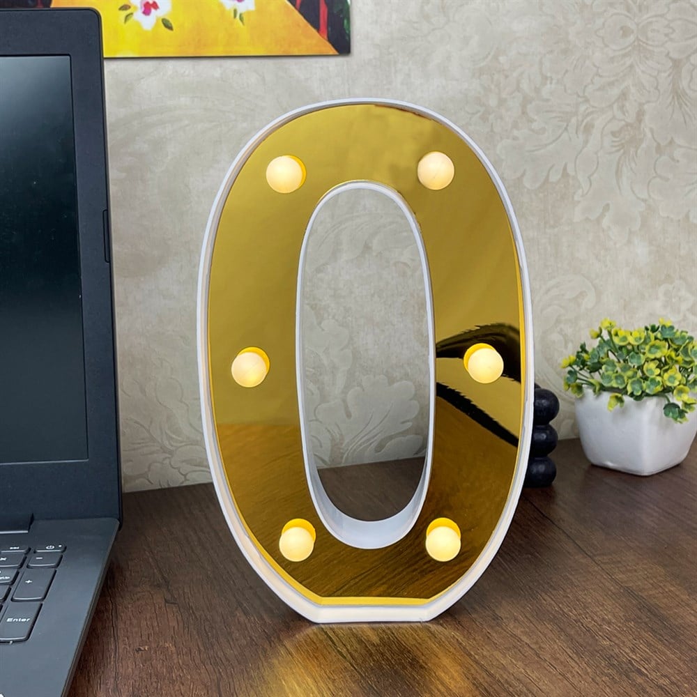 3D Işıklı Led Sayı Dekoratif Aydınlatma Büyük Boy 0