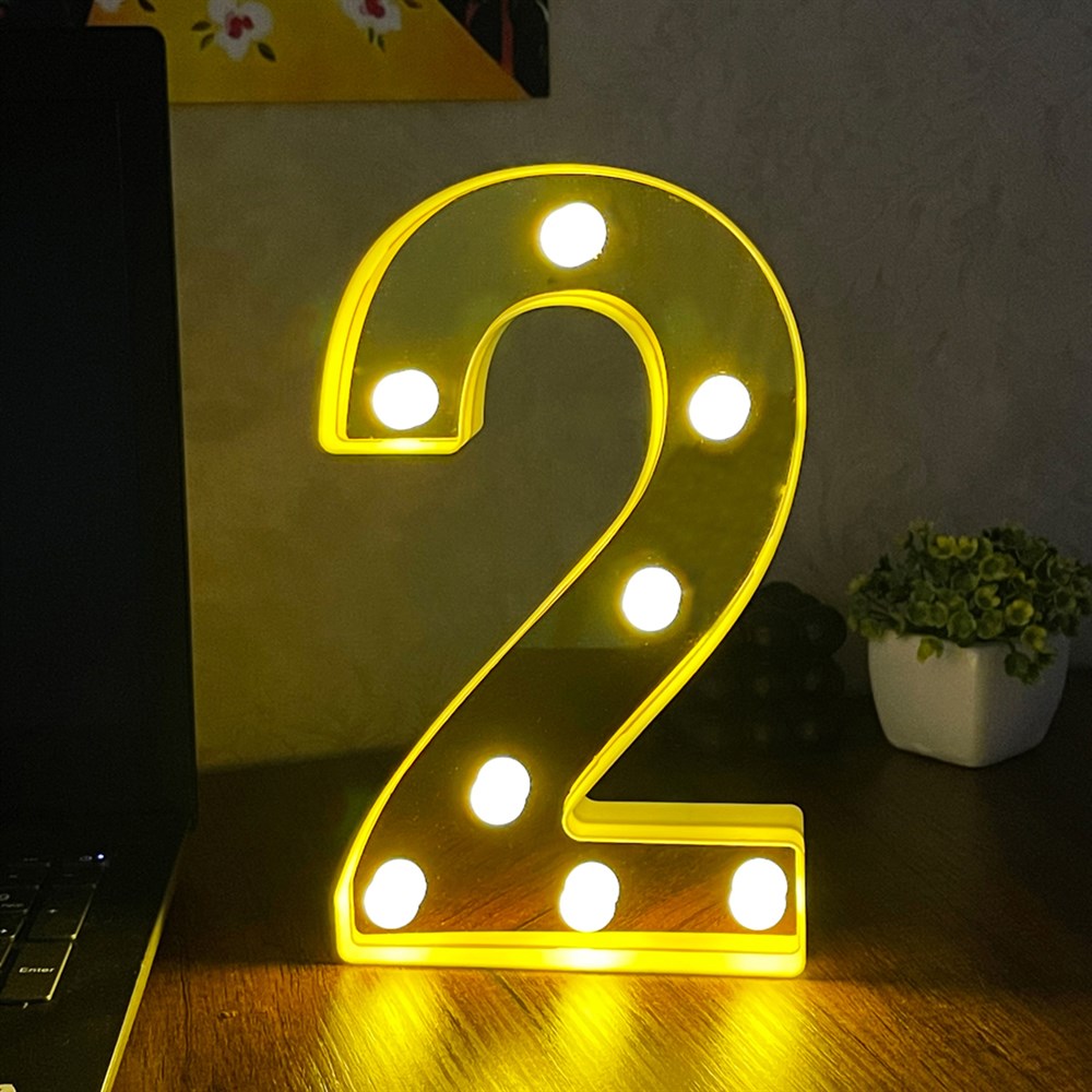 3D Işıklı Led Sayı Dekoratif Aydınlatma Büyük Boy 2