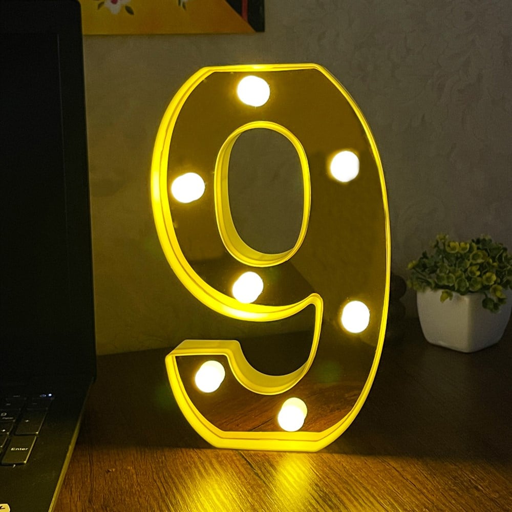 3D Işıklı Led Sayı Dekoratif Aydınlatma Büyük Boy 9