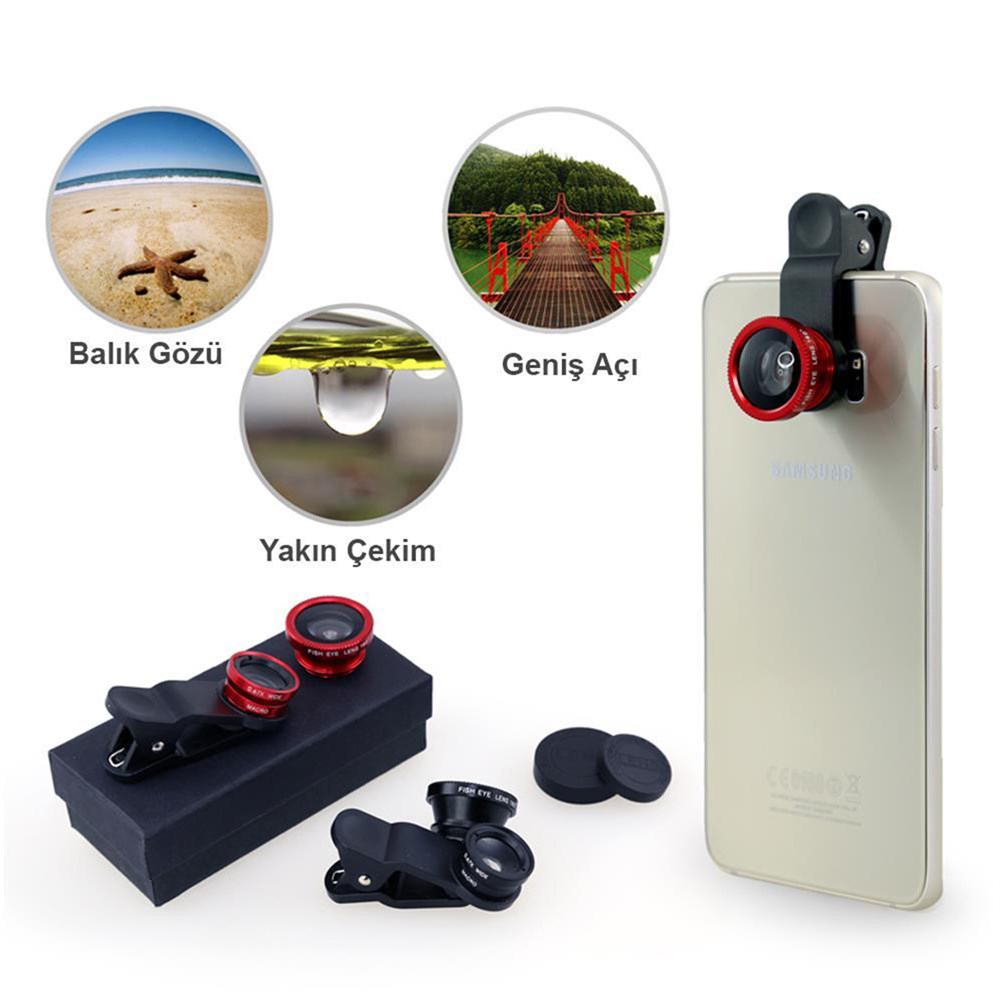 3Ü 1 Arada Telefon Kamera Clip Lens