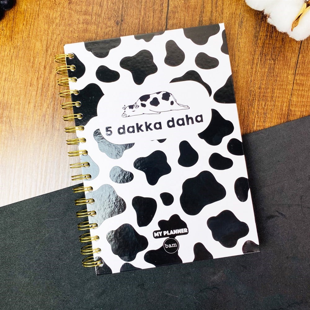 5 Dakka Daha Tasarımlı Çizgili Spiralli Defter 