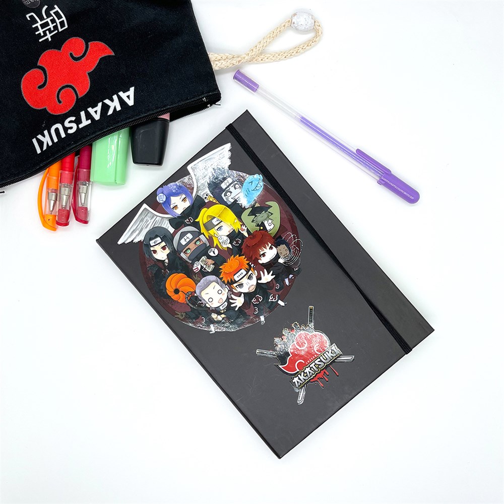 Akatsuki Tasarımlı Lastikli Defter