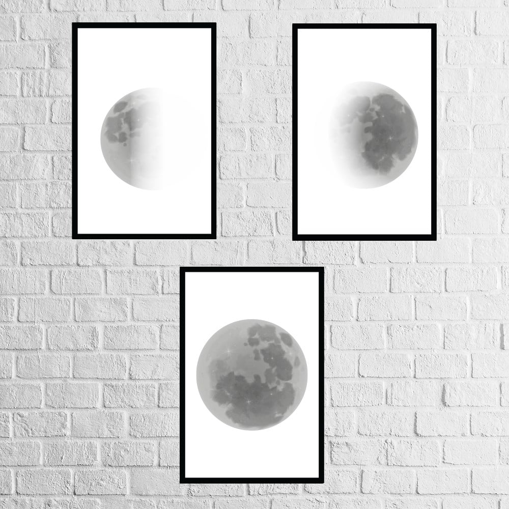 Ayın Halleri 3'lü  İstoç Toptan Ahşap Duvar Panosu 20X30