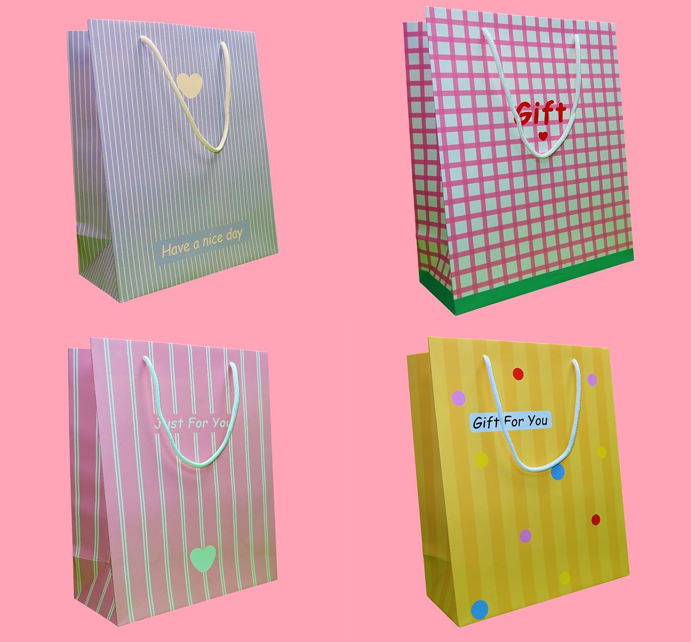 Bam 2103 Renkli Karton Çanta 32x26x12 cm x12