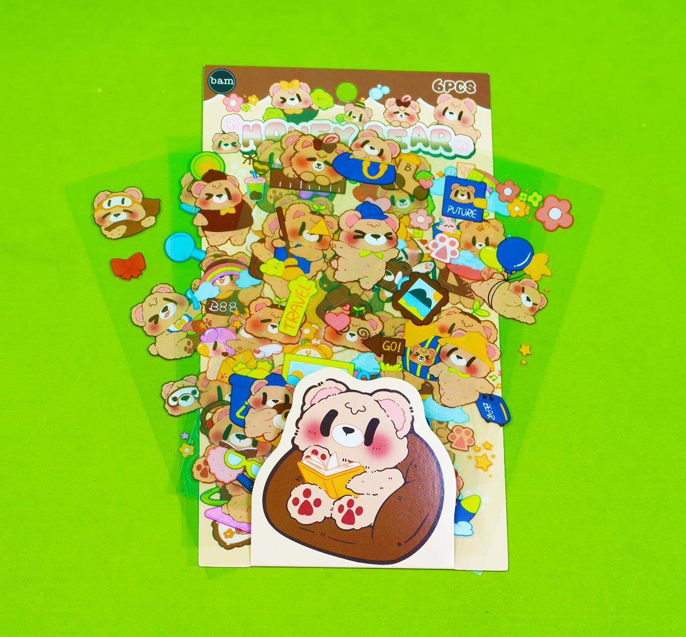 Bam 2110 Ayıcık Desenli 6lı Sticker x12 