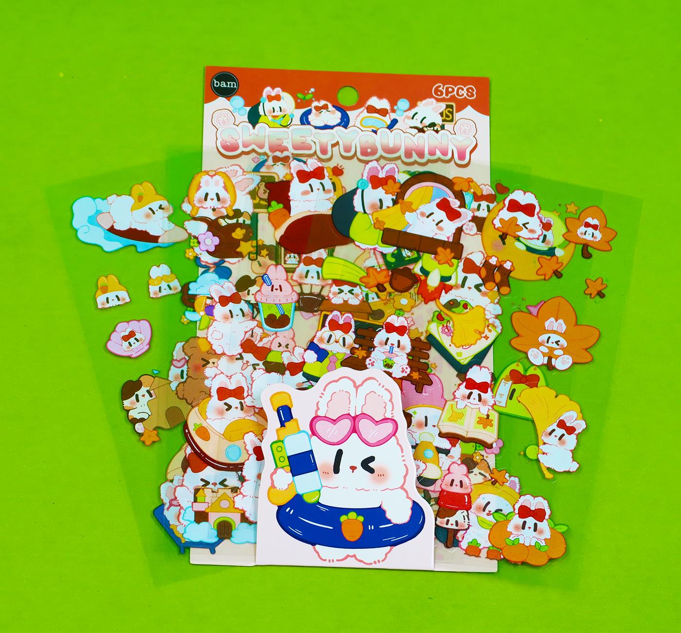 Bam 2110 Ayıcık Desenli 6lı Sticker x12 