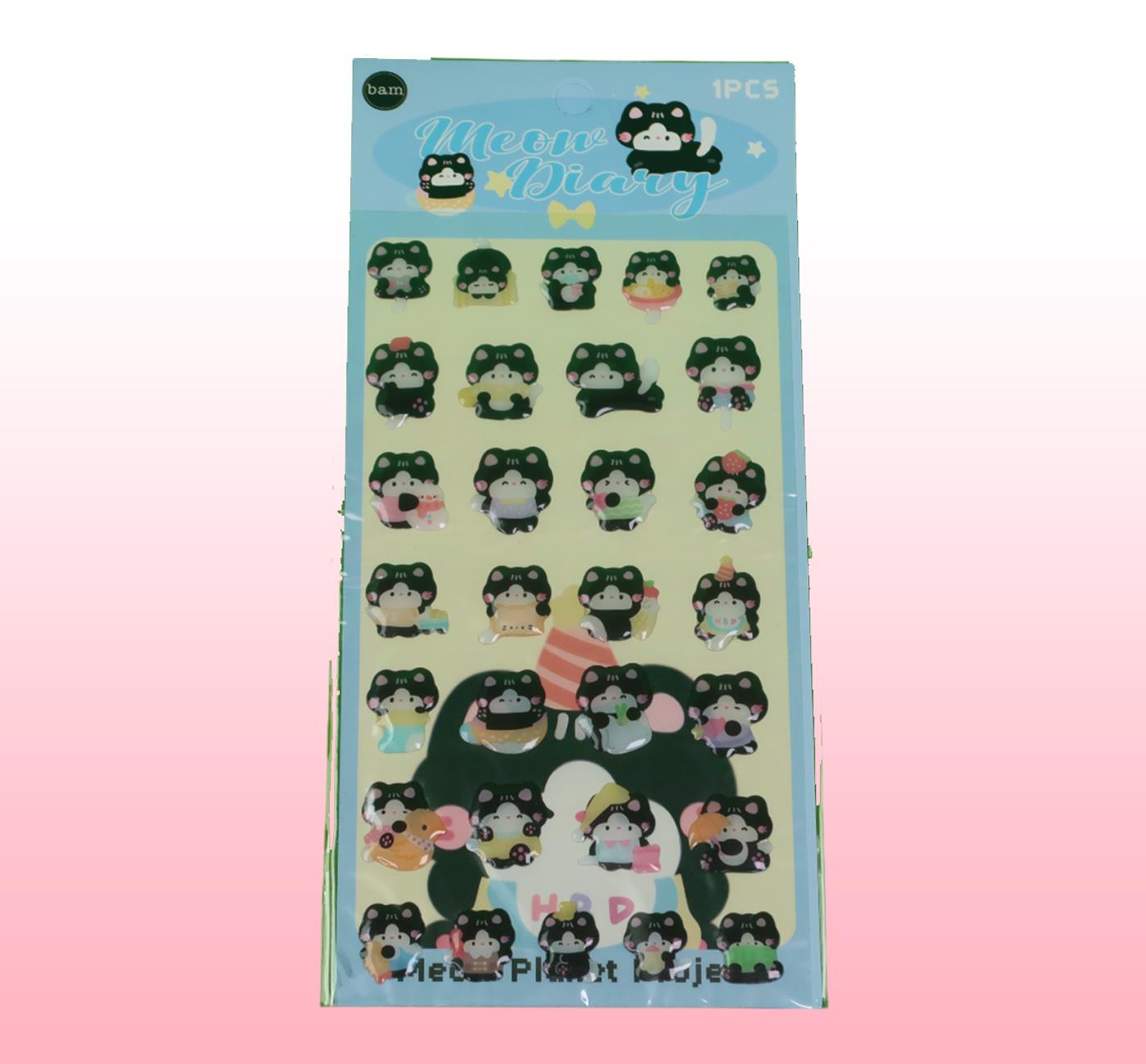 Bam 2113 4 Model Kedi Sticker x12