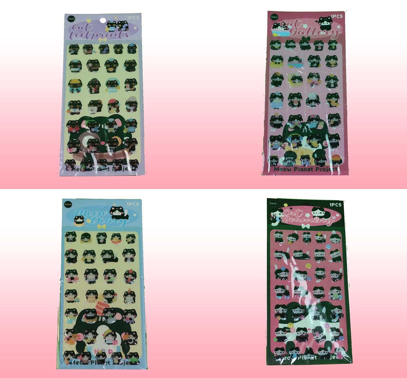 Bam 2113 4 Model Kedi Sticker x12