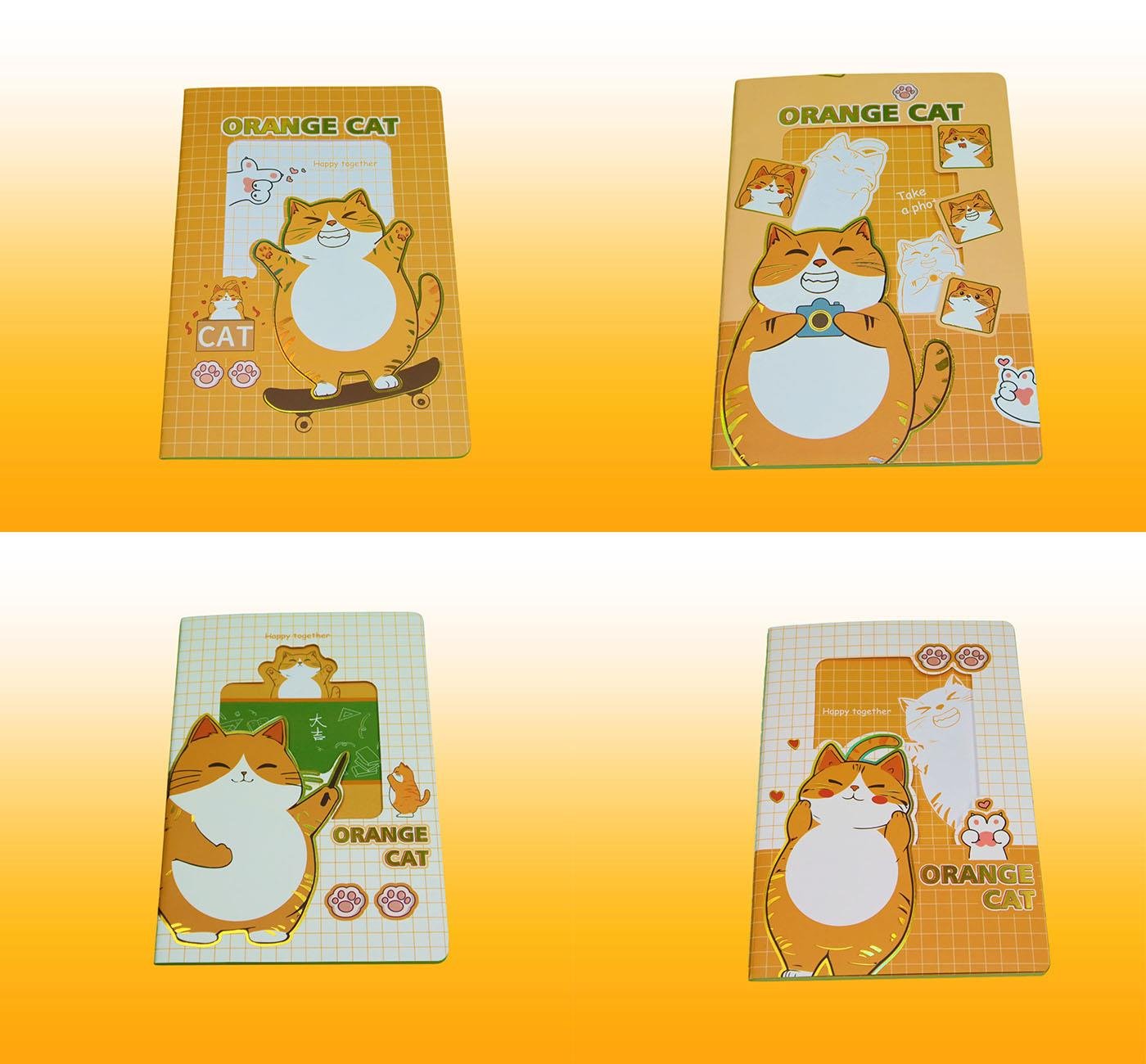 Bam 2173 Kedi Tasarımlı Çizgisiz Defter x12