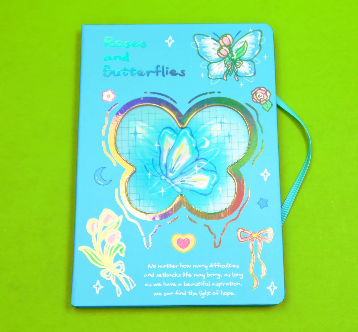 Bam 2177 Kelebek Tasarımlı Hologram Kapaklı Defter x 16