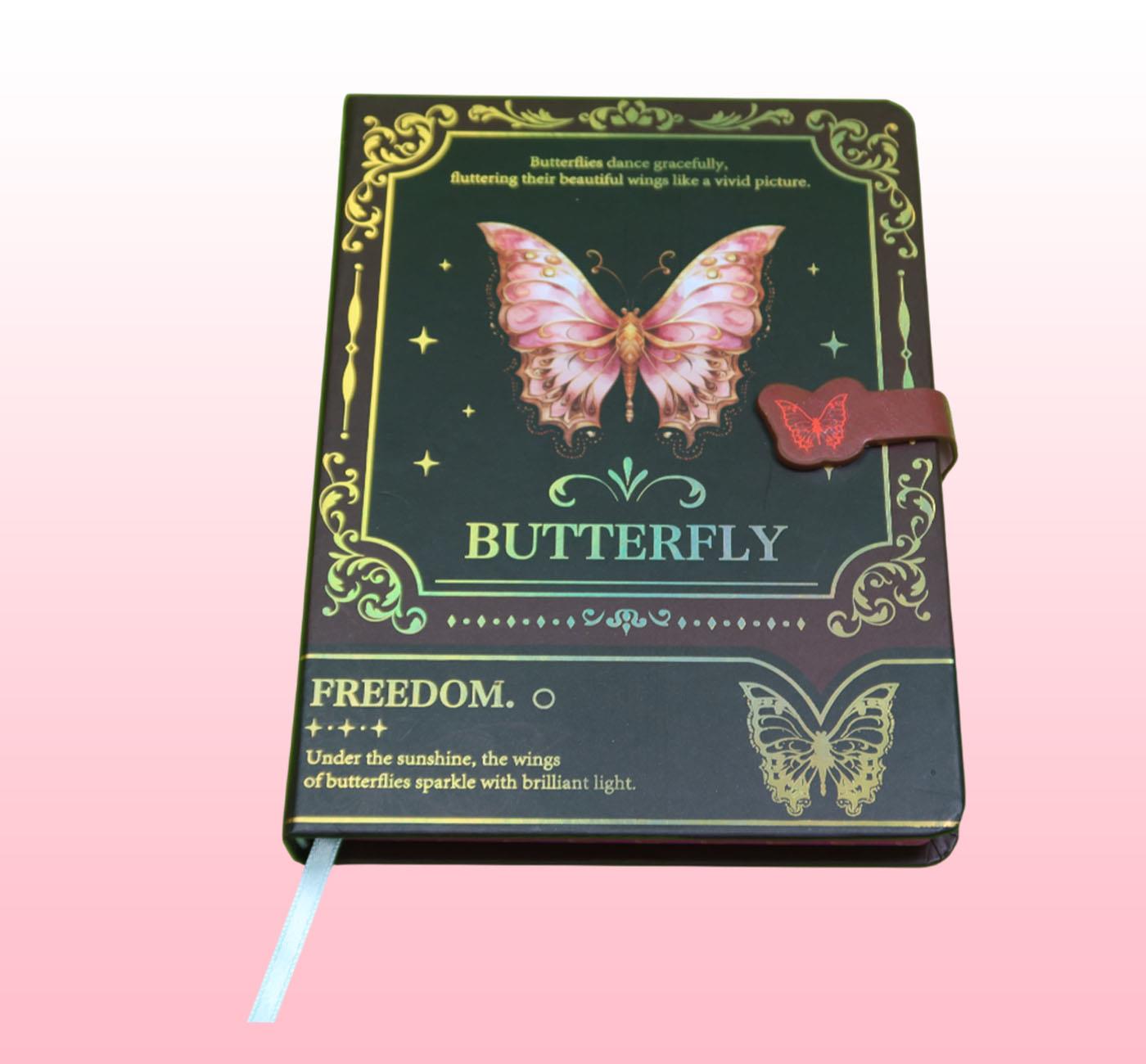 Bam 2179 Kelebek Tasarımlı Mıknatıs Kapaklı Defter x12