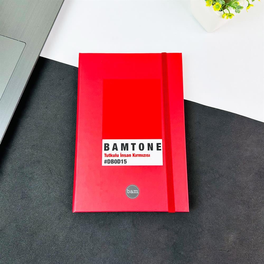 Bam Tone Kırmızı Tasarımlı Lastikli Defter