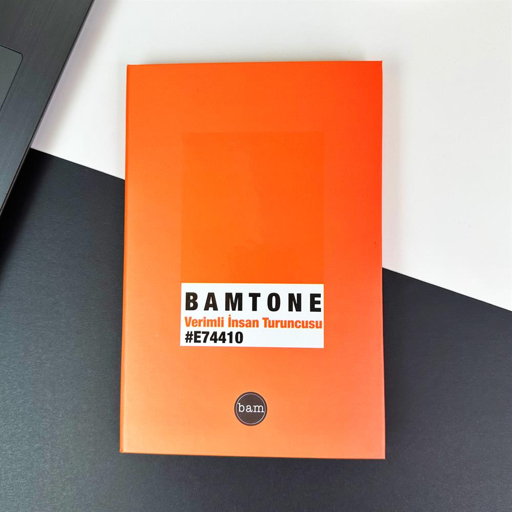Bam Tone  Turuncu Tasarımlı Lastikli Defter