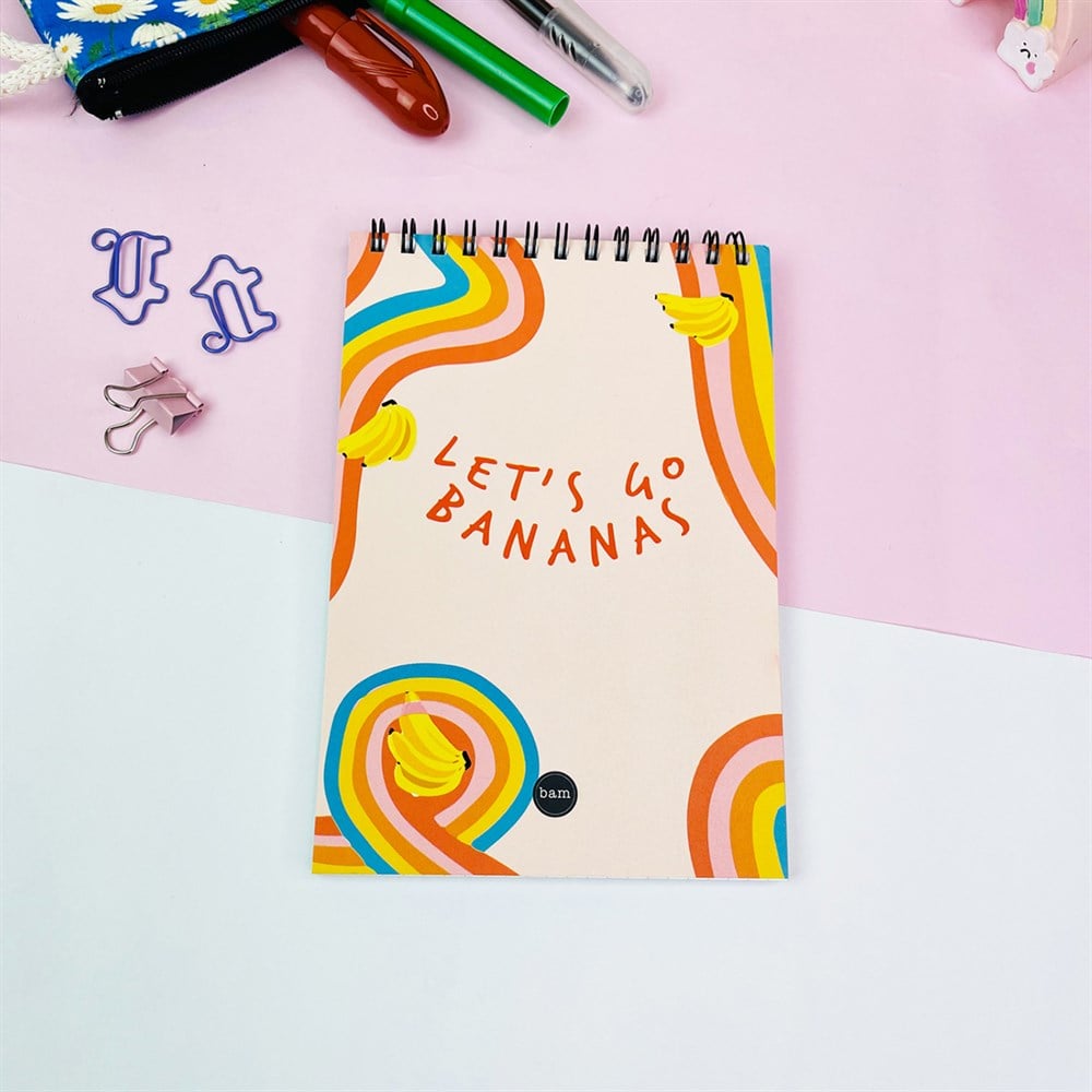 Bananas Tasarımlı Spiralli Defter
