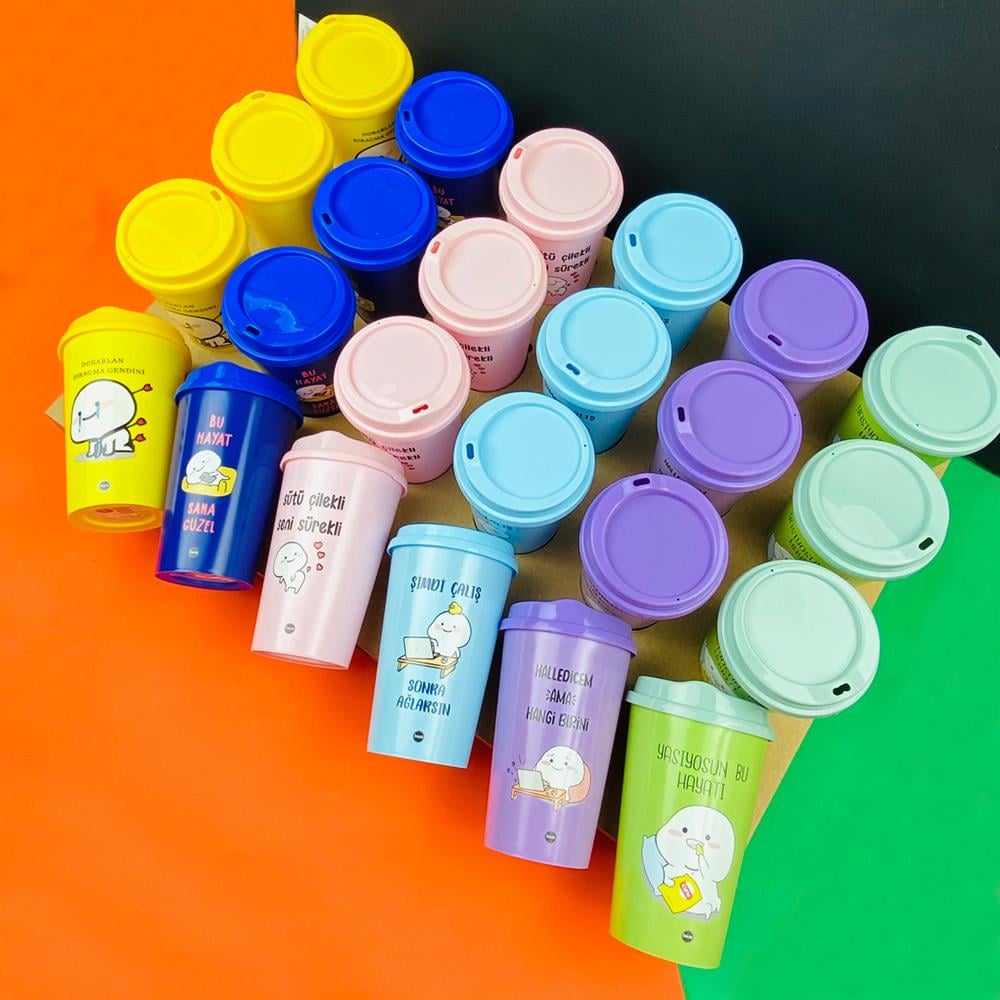 BASKILI PLASTİK KAHVE BARDAĞI