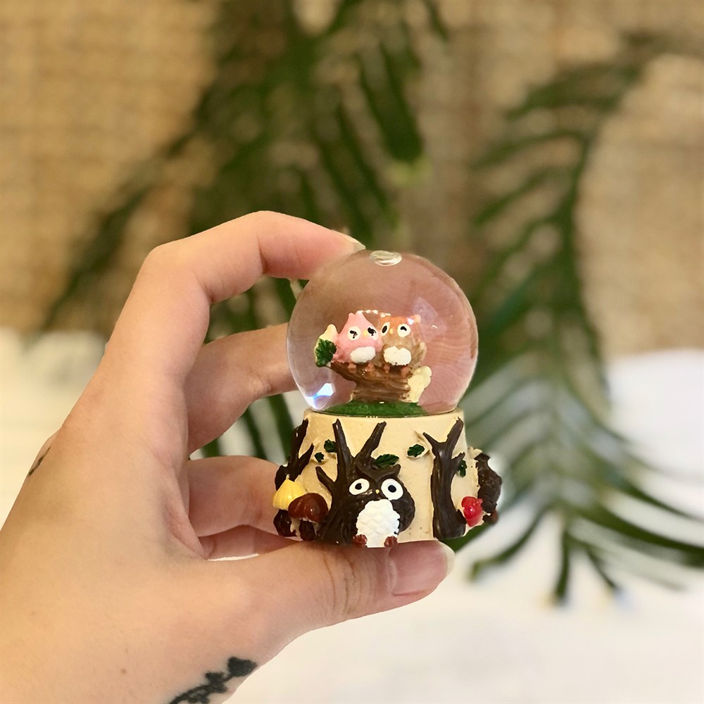 Baykuş Tasarımlı Mini Kar Küresi