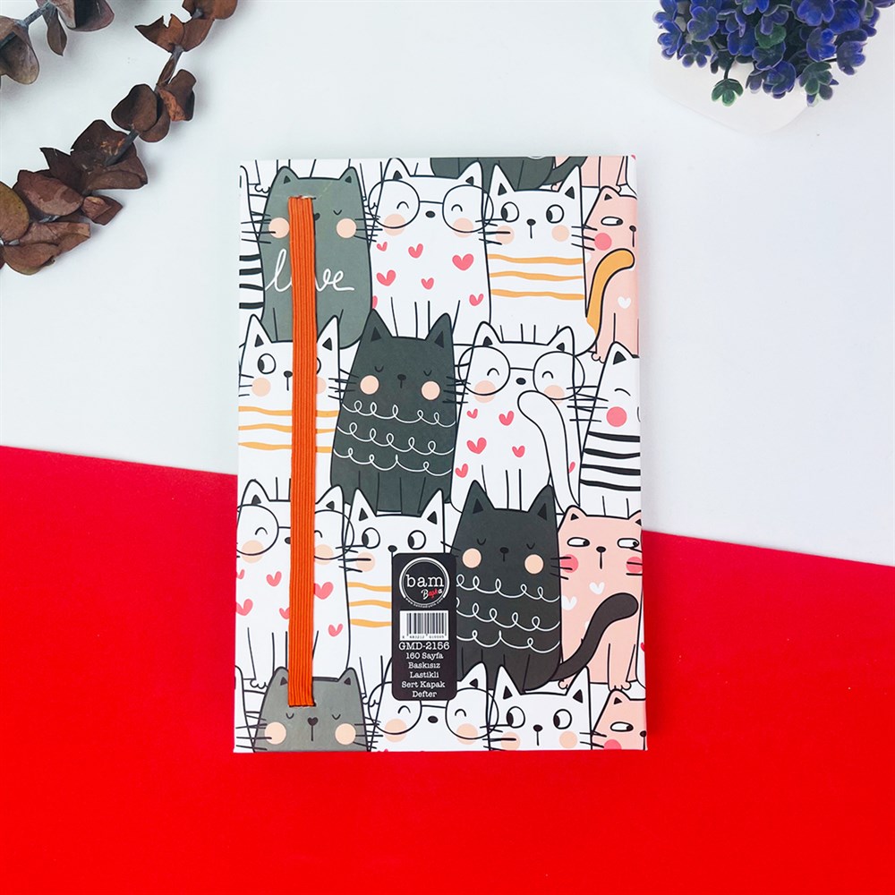 Be Free Kedi Tasarımlı Lastikli Defter