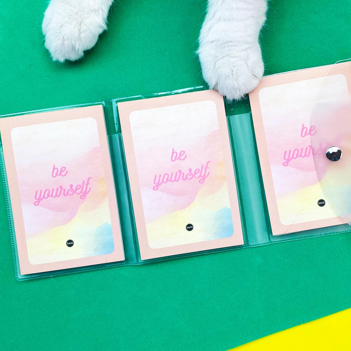 Be Yourself Tasarımlı Kalemli PP Mini Çanta Defter