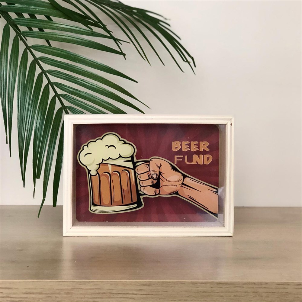Beer Flnd Wooden Money Box