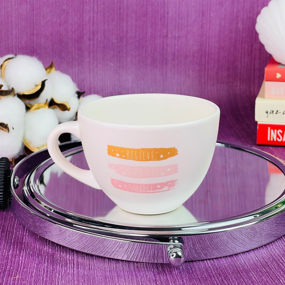 Believe Dream Shine Beyaz Çay Fincanı Toptan