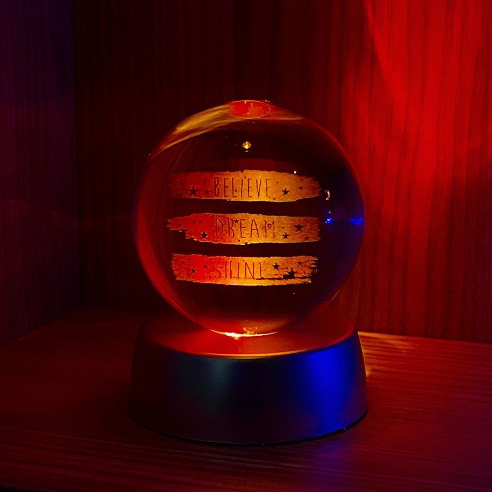Believe Dream Shine 3D LED Glass Globe 6 Different Models
