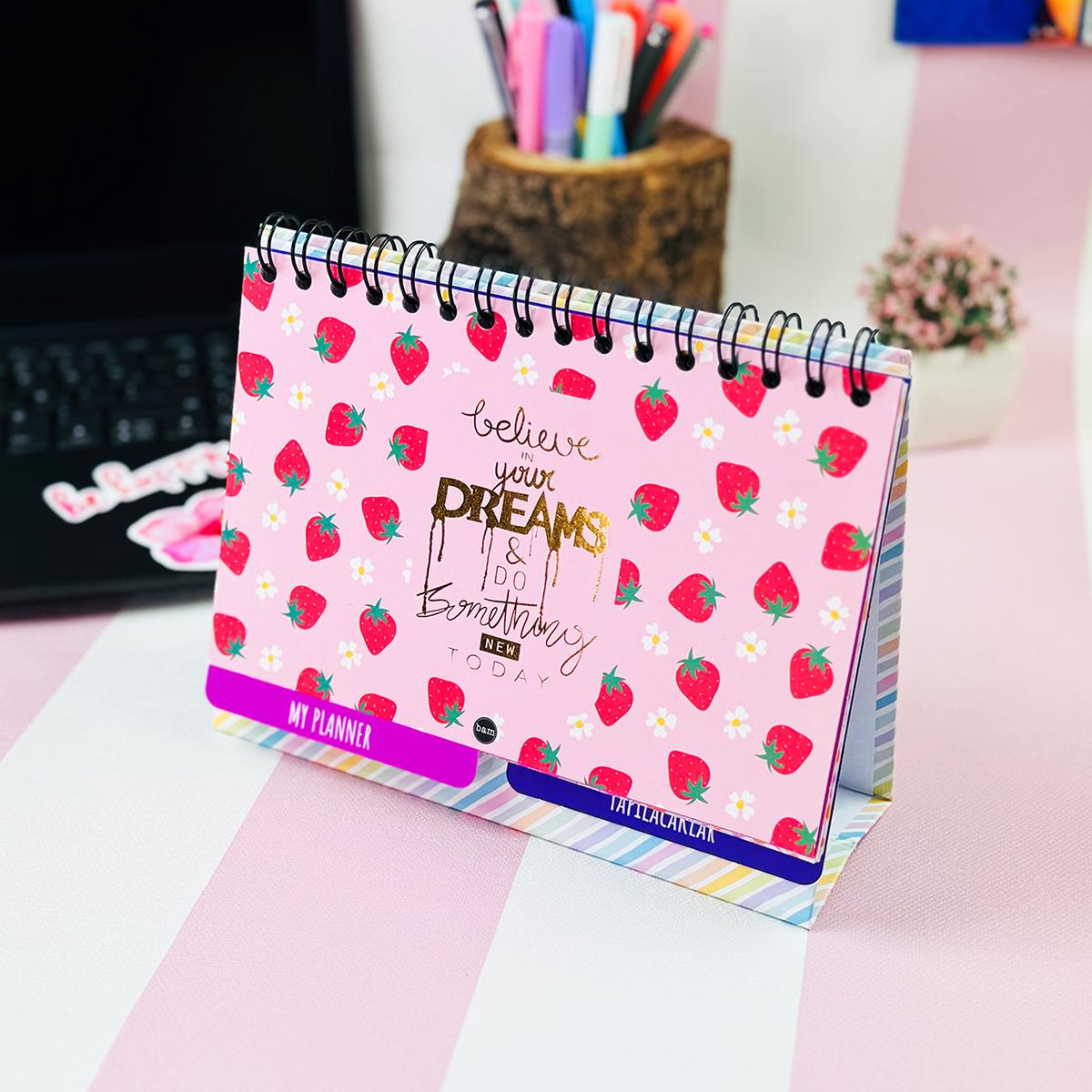 Belive İn Your Dreams Çilek Tasarımlı Konuşan Planner