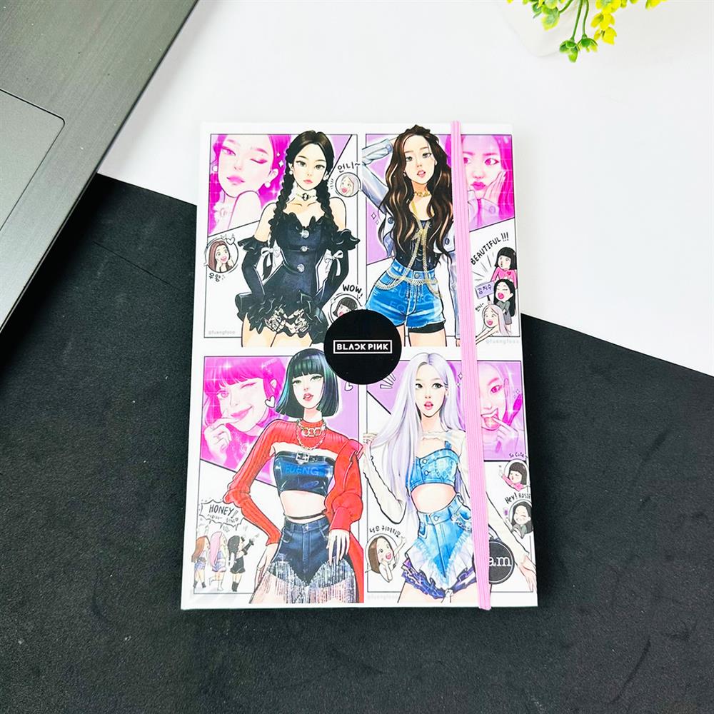 Black Pink Hero Tasarımlı Lastikli Defter