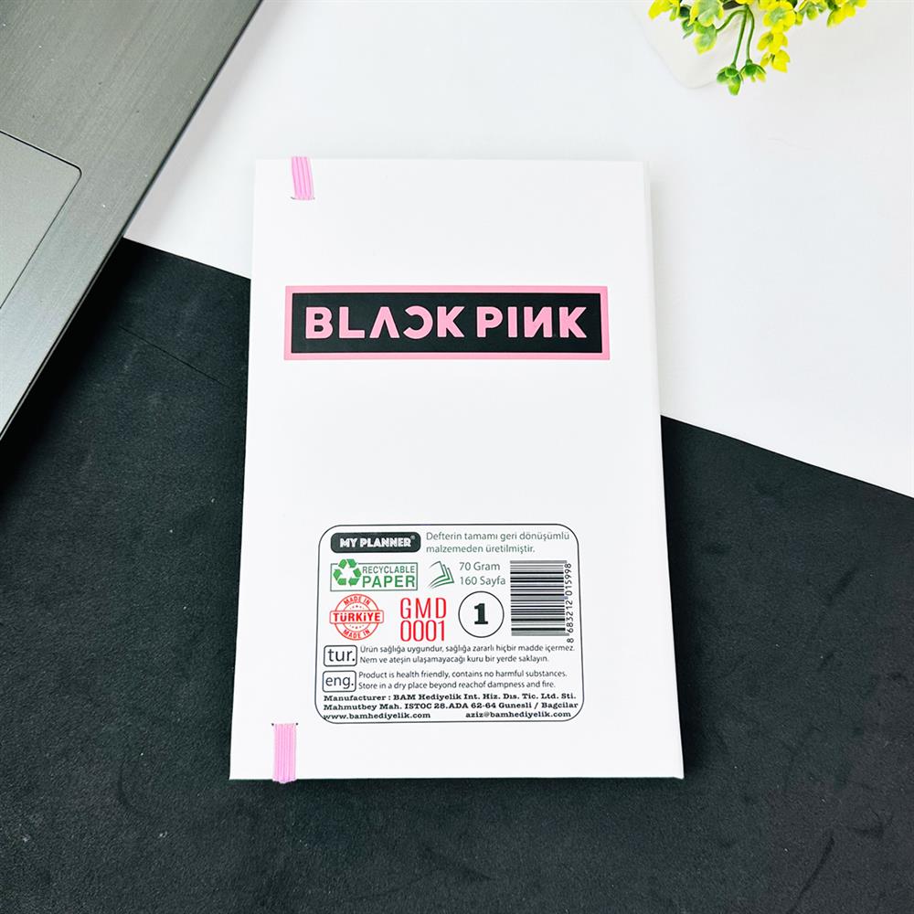 Black Pink Hero Tasarımlı Lastikli Defter