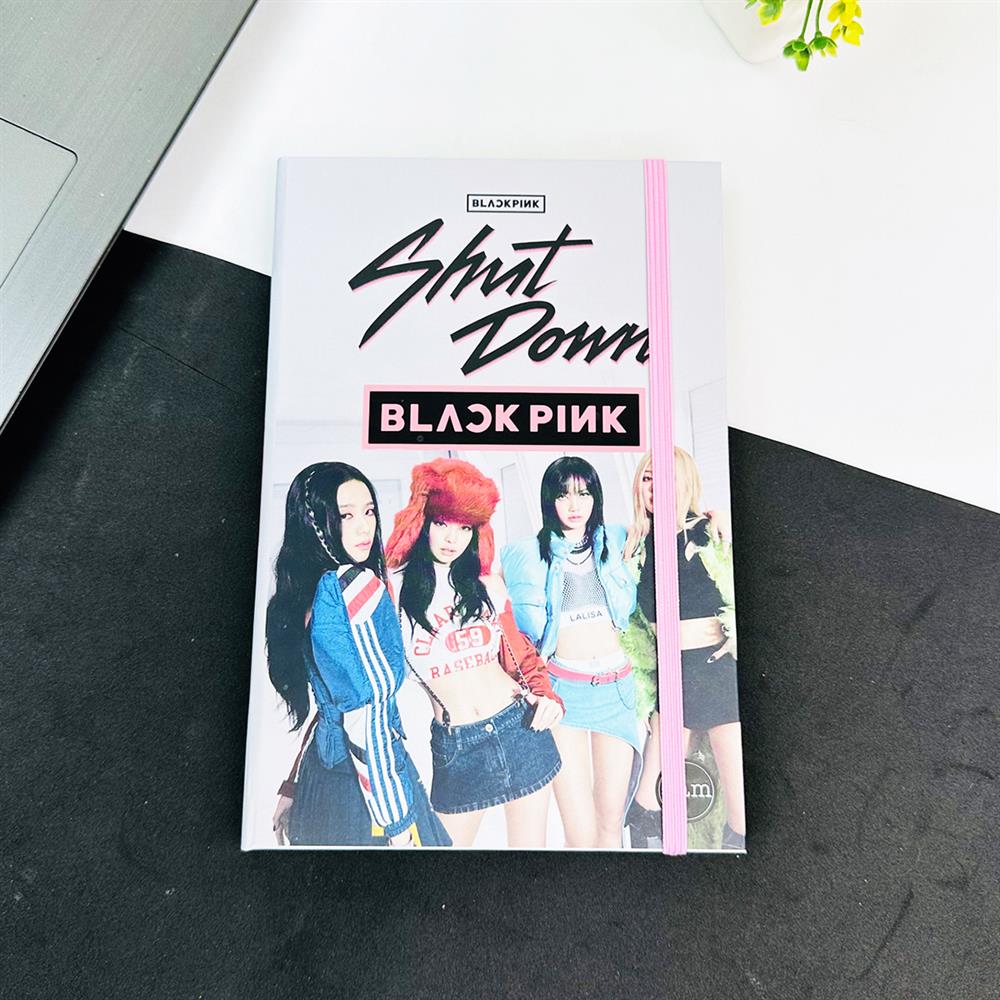 Black Pink Shut Down Tasarımlı Lastikli Defter