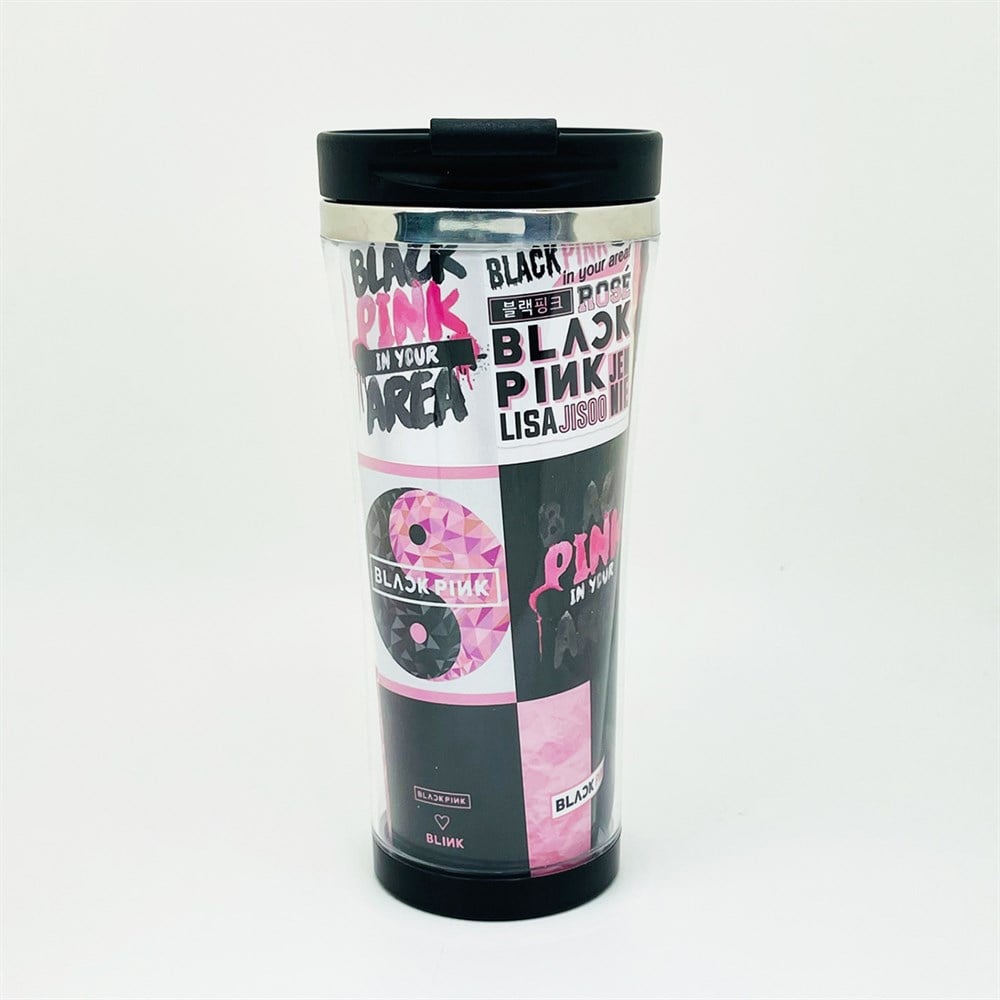 Black Pink Tasarımlı 400 Ml Kağıt Termos