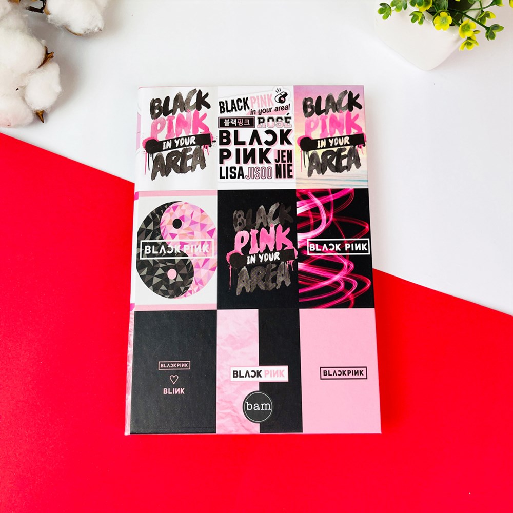 Black Pink Tasarımlı Lastikli Defter
