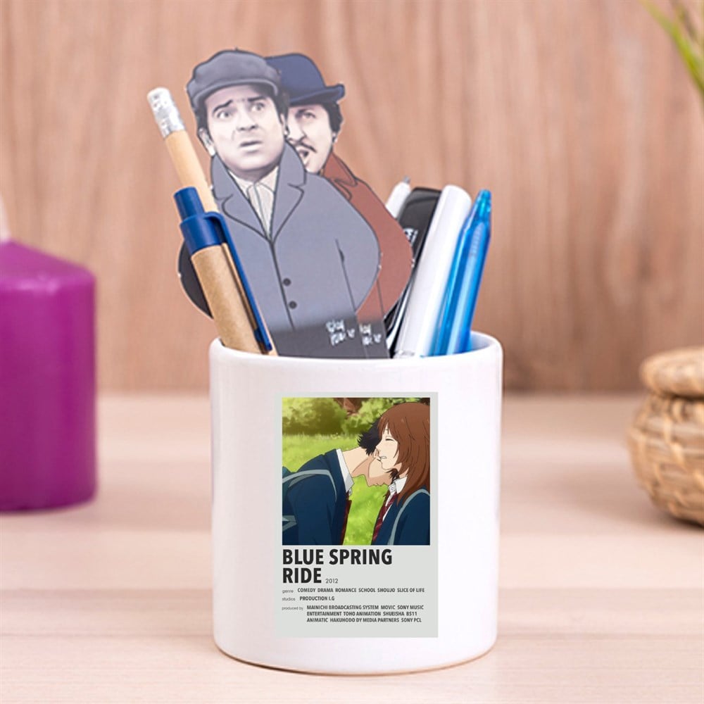 Blue Spring Ride Tasarımlı Seramik Kalemlik
