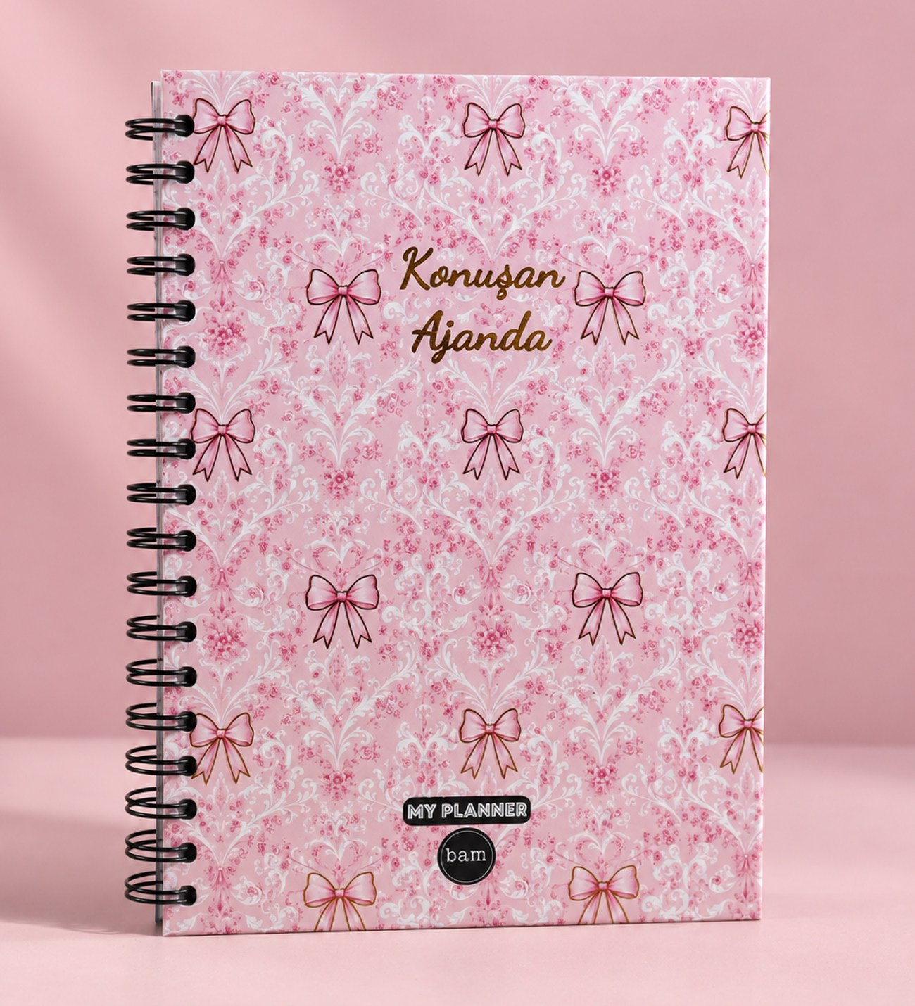 Pembe Fiyonk Yaldızlı Konuşan Ajanda