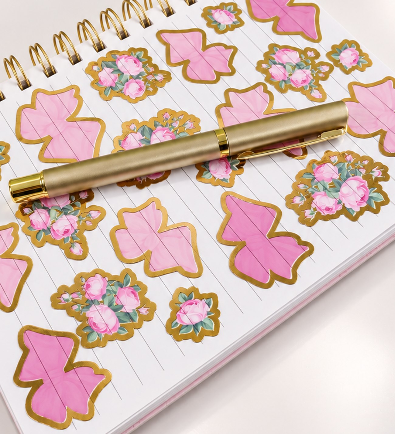 BM-2568  Kurdela Figürlü 160 Yaprak Çizgili + 1Sayfa Sticker Defter Tükenmez Kalem Set X 6