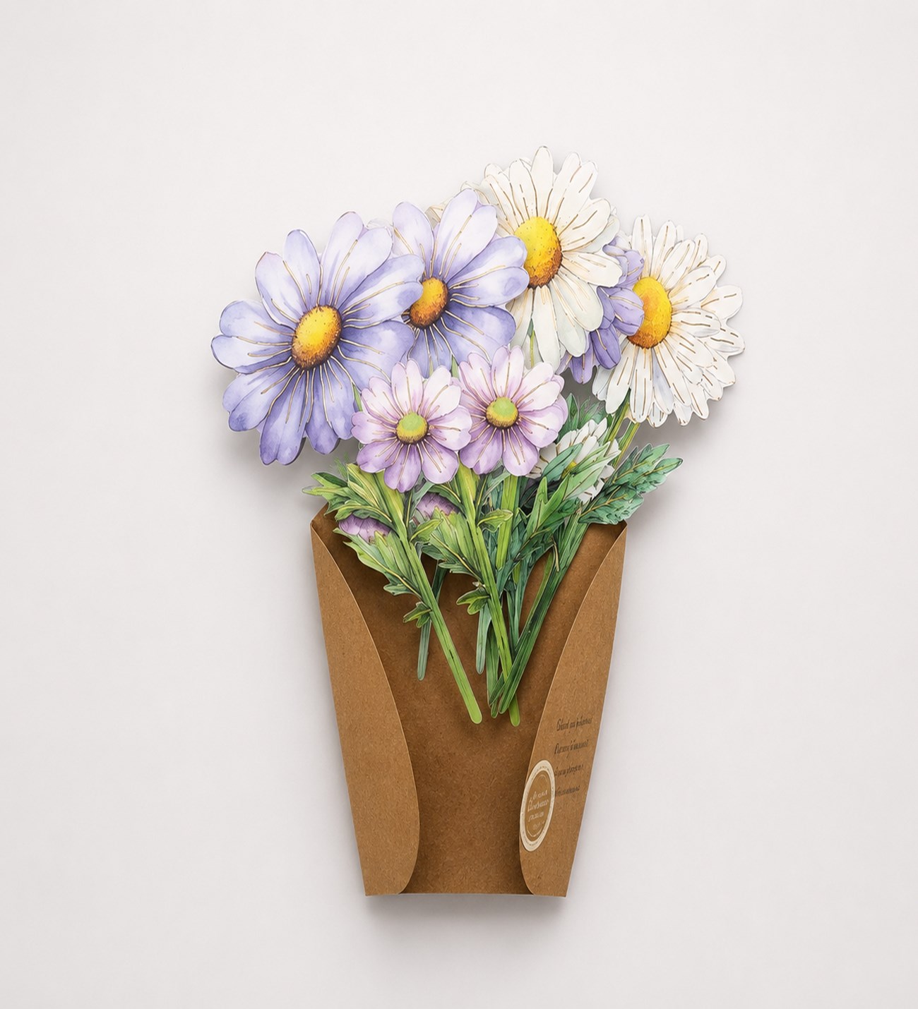 BM-2582 Çiçek Buketi Scrapbook Kağıdı 8 Adet x 12