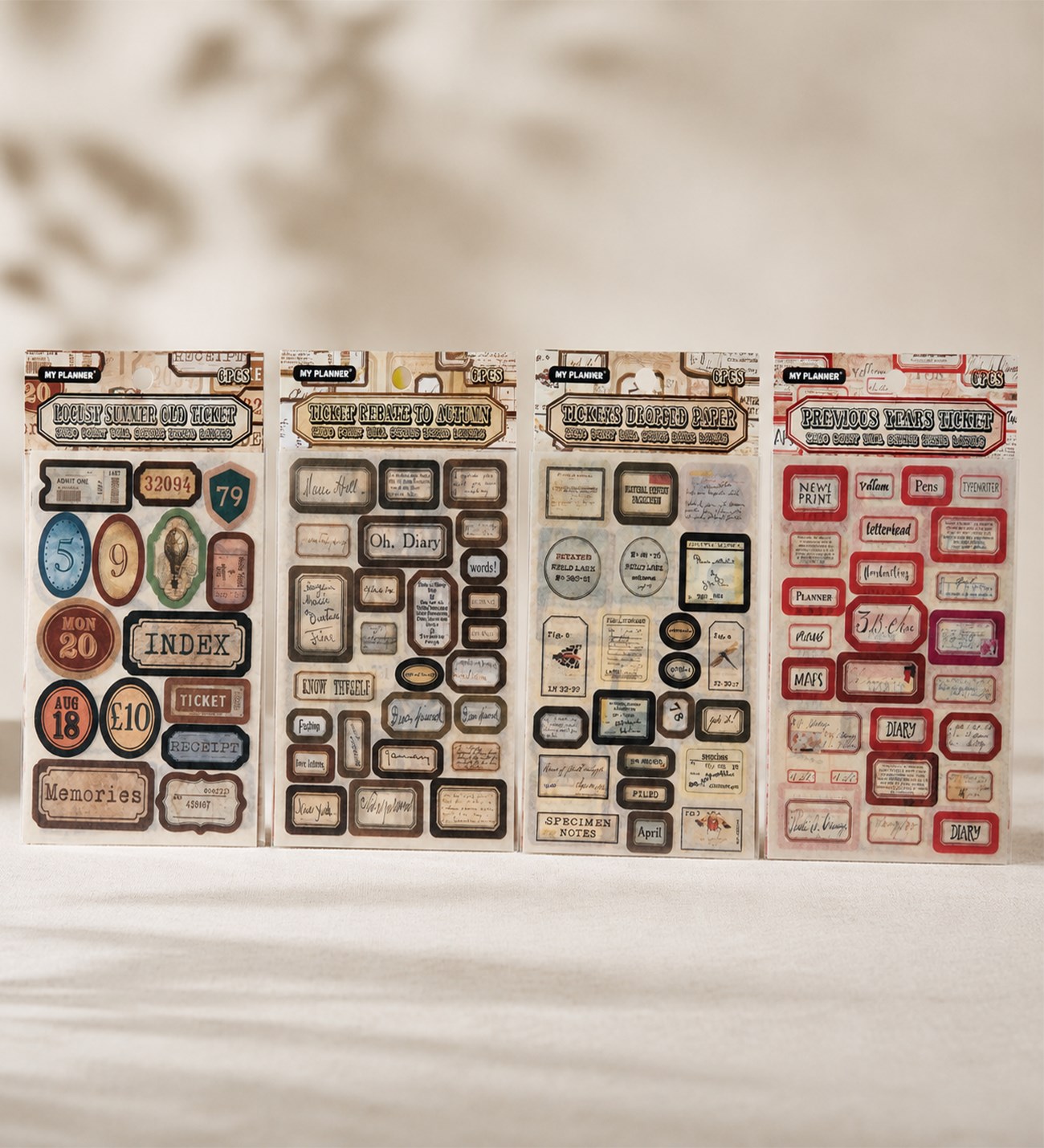 BM-2597 Retro Etiket Scrapbook Sticker Seti 6 Sayfa x 12