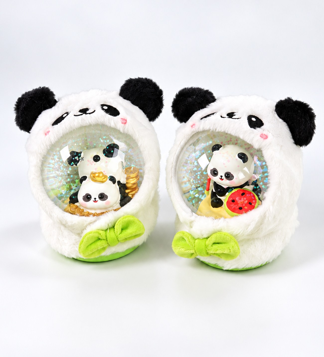 BM-2719 Panda Midi Boy Peluşlu Işıklı Kar Küresi x 6