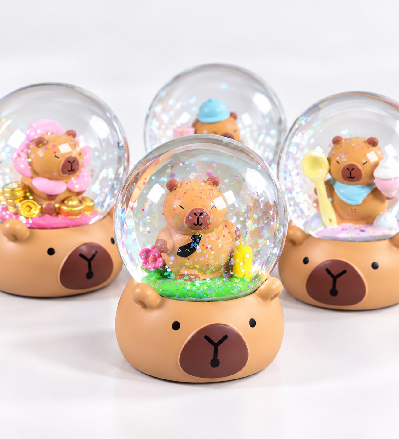 BM-2720 Capybara Midi Boy Peluşlu Işıklı Kar Küresi x 6