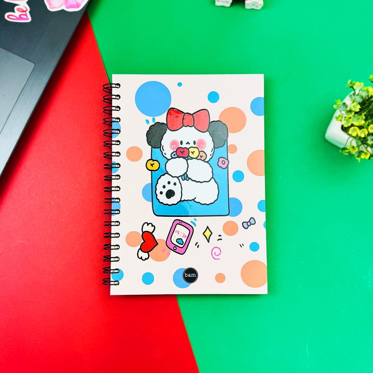 Bow Rabbit Tasarımlı Spiralli Defter